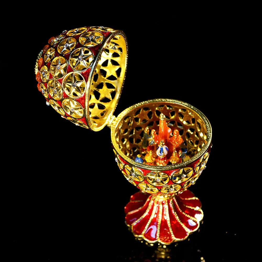 Яйцо ручной работы QIFU Faberge с маленьким замком в подарок|Бутылки банки и коробки| |
