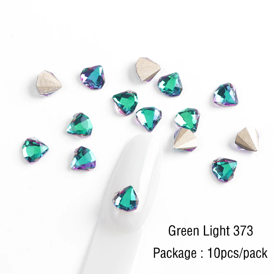 10pcs Crystal AB Flatback Diamond 6mm Nail Rhinestones 3D Strass Nail Art Glitter Gems Stones Charm Jewelry Manicure Decor LA792 (9)