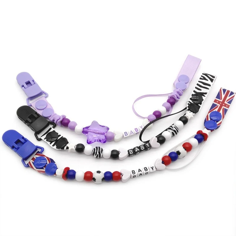Personalizied Baby Pacifier Clip Holder for Nipple Teether Chain for Dummies Plastic Infant Nipple Clip Holders