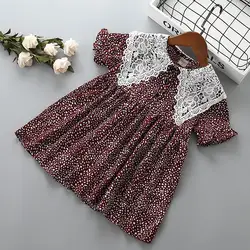 От 2 до 7 лет высококачественное платье для девочек 2019 Новая Летняя мода кружева цветок ребенок дети девочка одежда вечерние платье