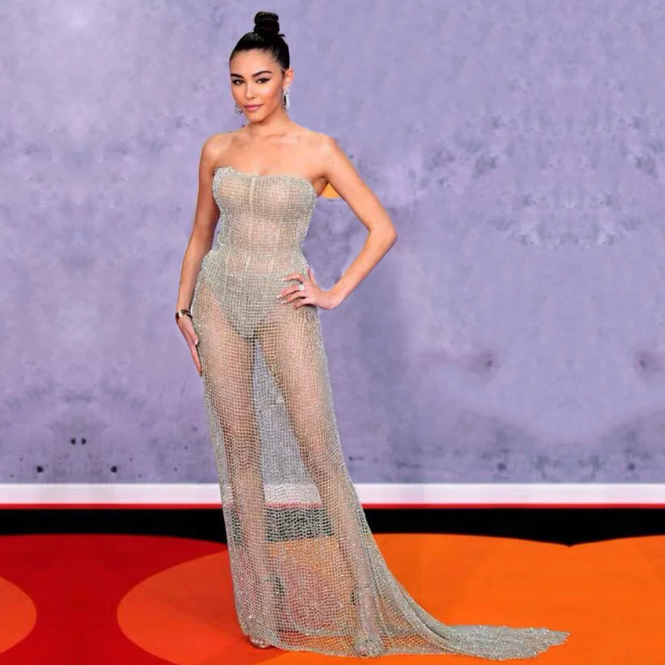 

Adyce 2019 New Summer Women Celebrity Evening Party Dress Vestidos Sexy Hollow Out Sleeveless Strapless Maxi Bodycon Club Dress