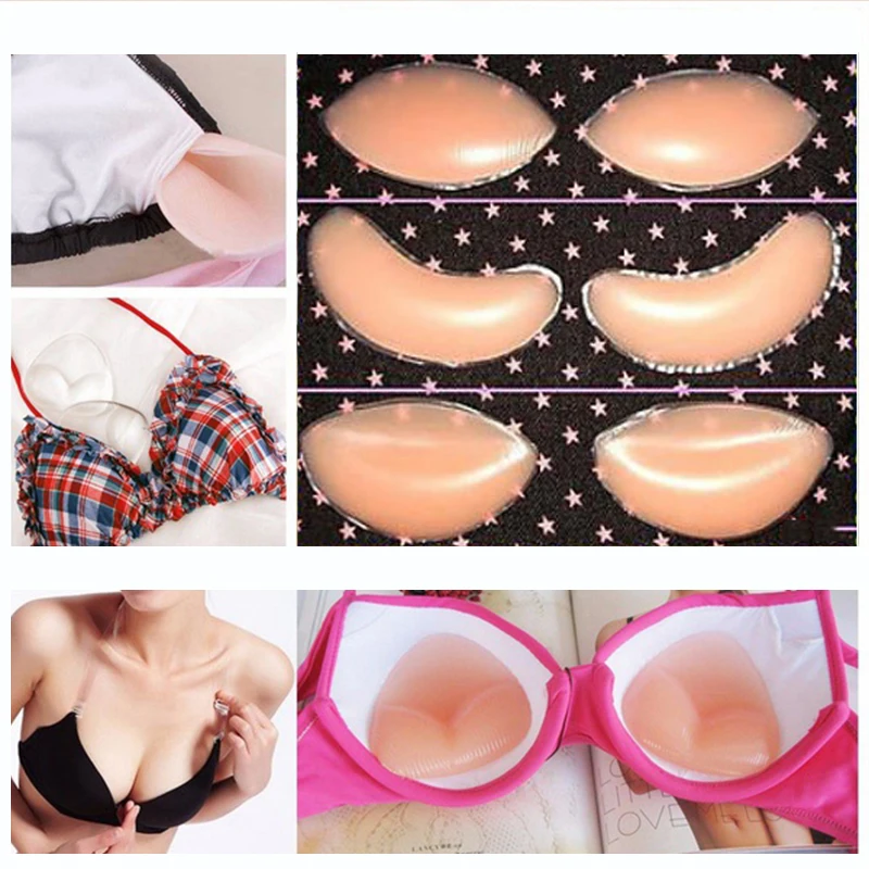 1 пара женские Силиконовые бюстгальтеры для бикини|underwear accessories|silicone padded braadhesive