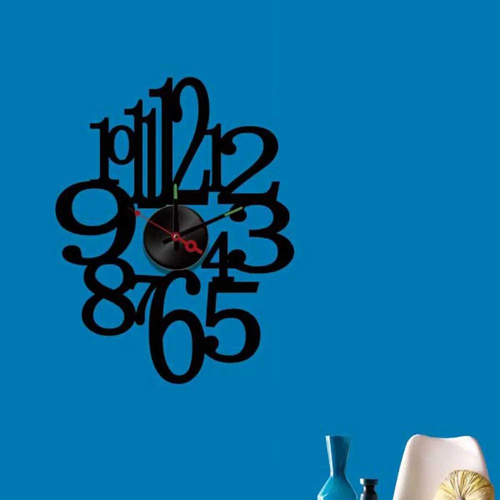 DIY Wall Clock Sticker Modern Design Clocks for Living Room 3D Stickers