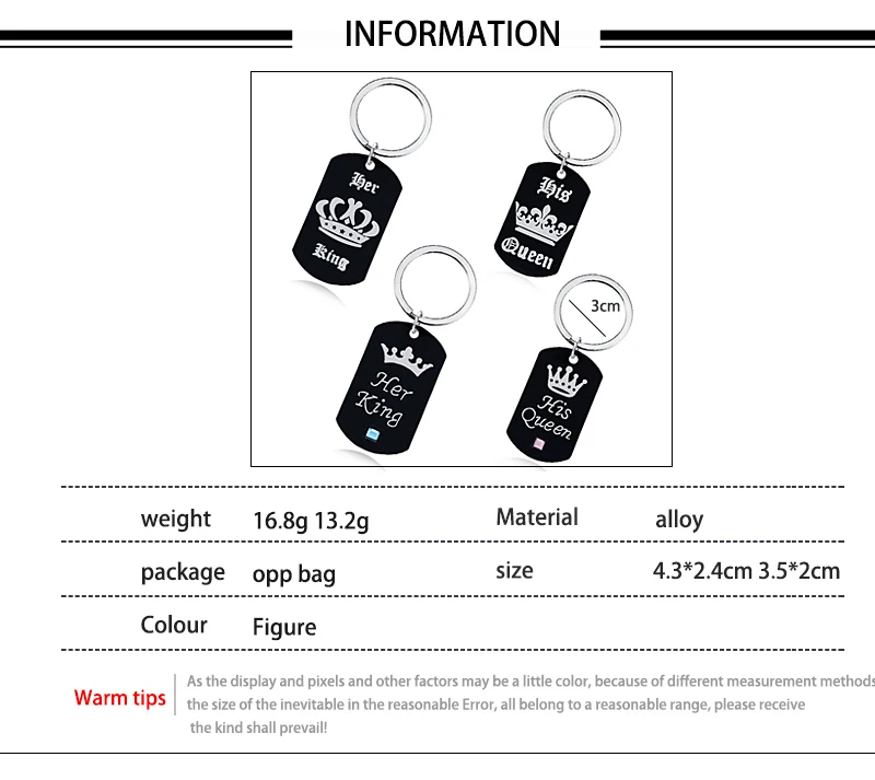 Ее король его королева парный брелок черный металлический кристалл брелок в форме короны кольцо держатель день Святого Валентина Рождественские подарки