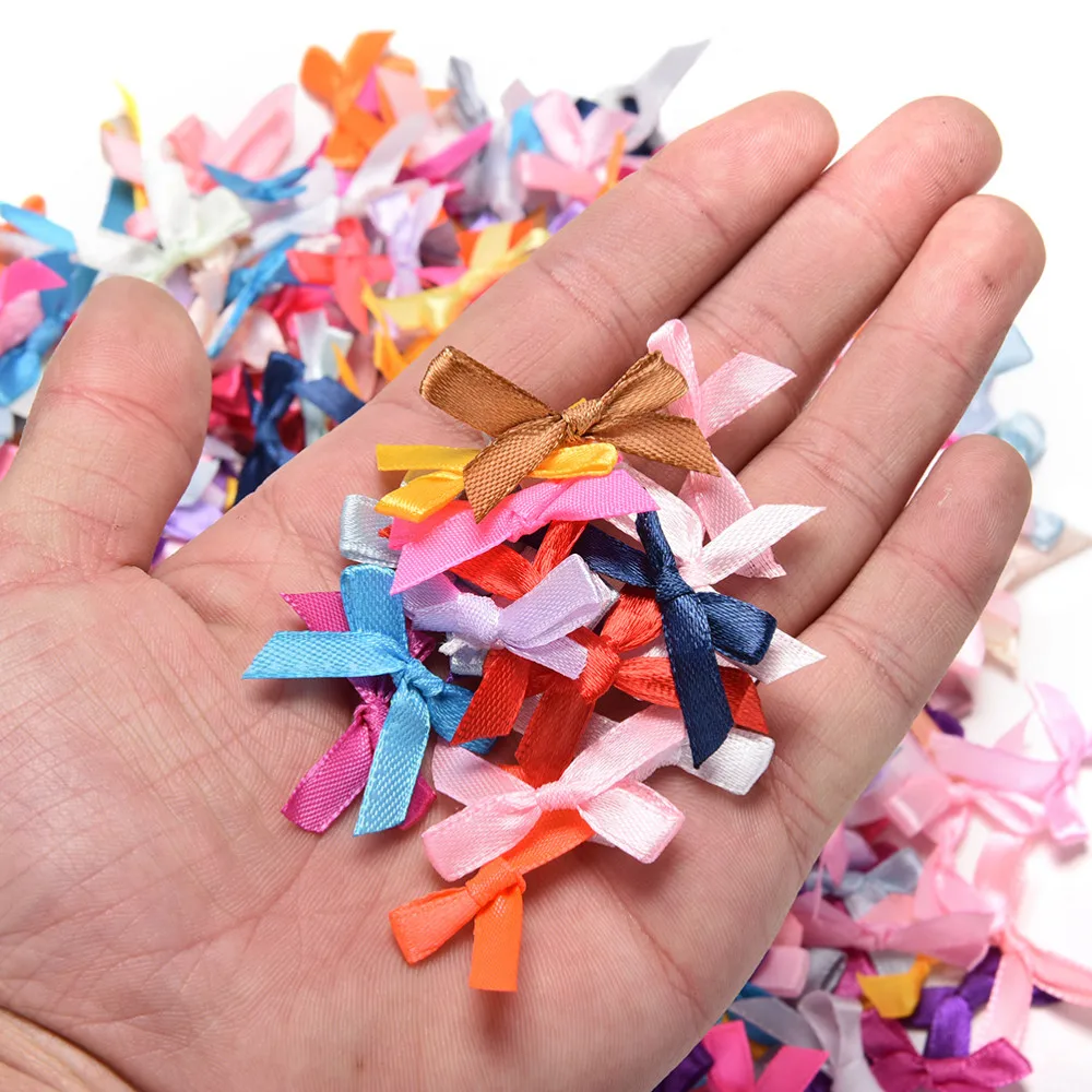 200pcslot Bow Tie Cloth Girls Mini Hair Bow Ribbon DIY Sewing Gift Appliques Craft For Wedding Festivals Party Holiday Gift (5)