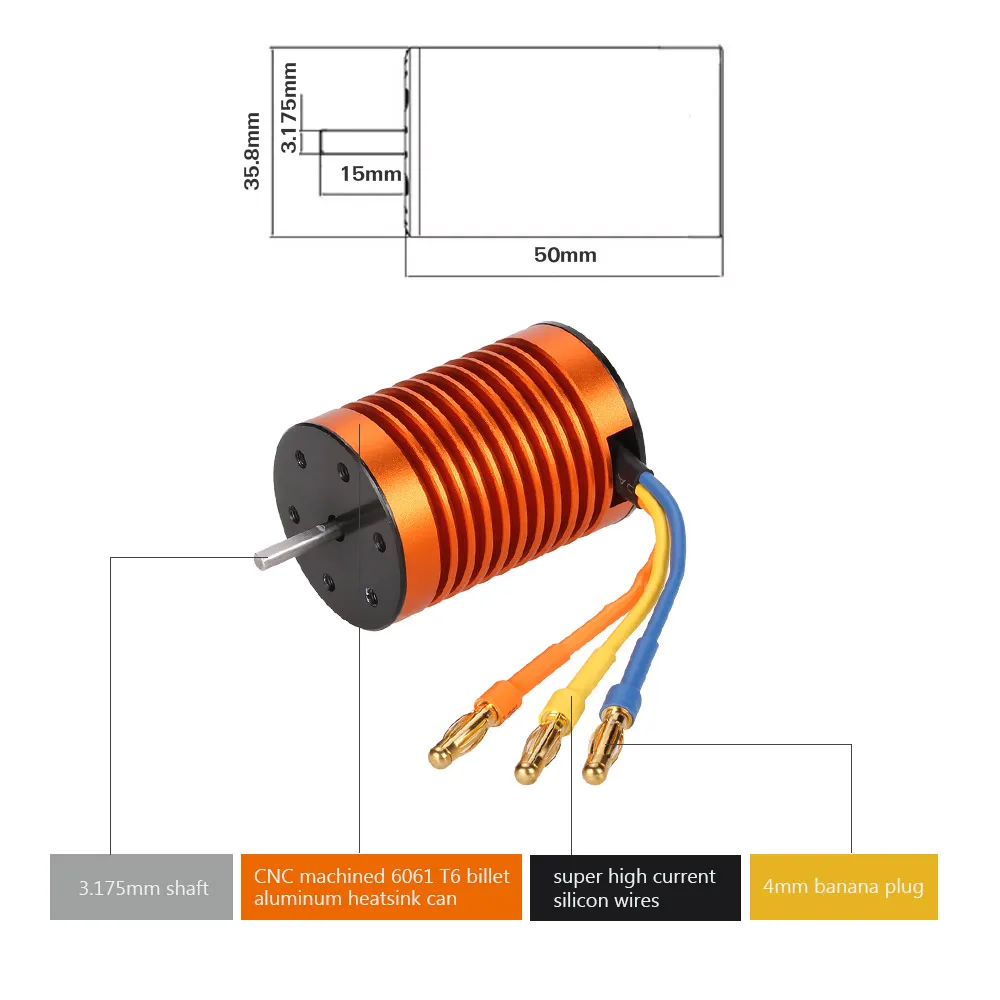 GoolRC обновленный водонепроницаемый F540 3000KV RC бесщеточный двигатель с 45A ESC комбо комплект для RC автомобиля 1/10 Грузовик Рок Гусеничный часть