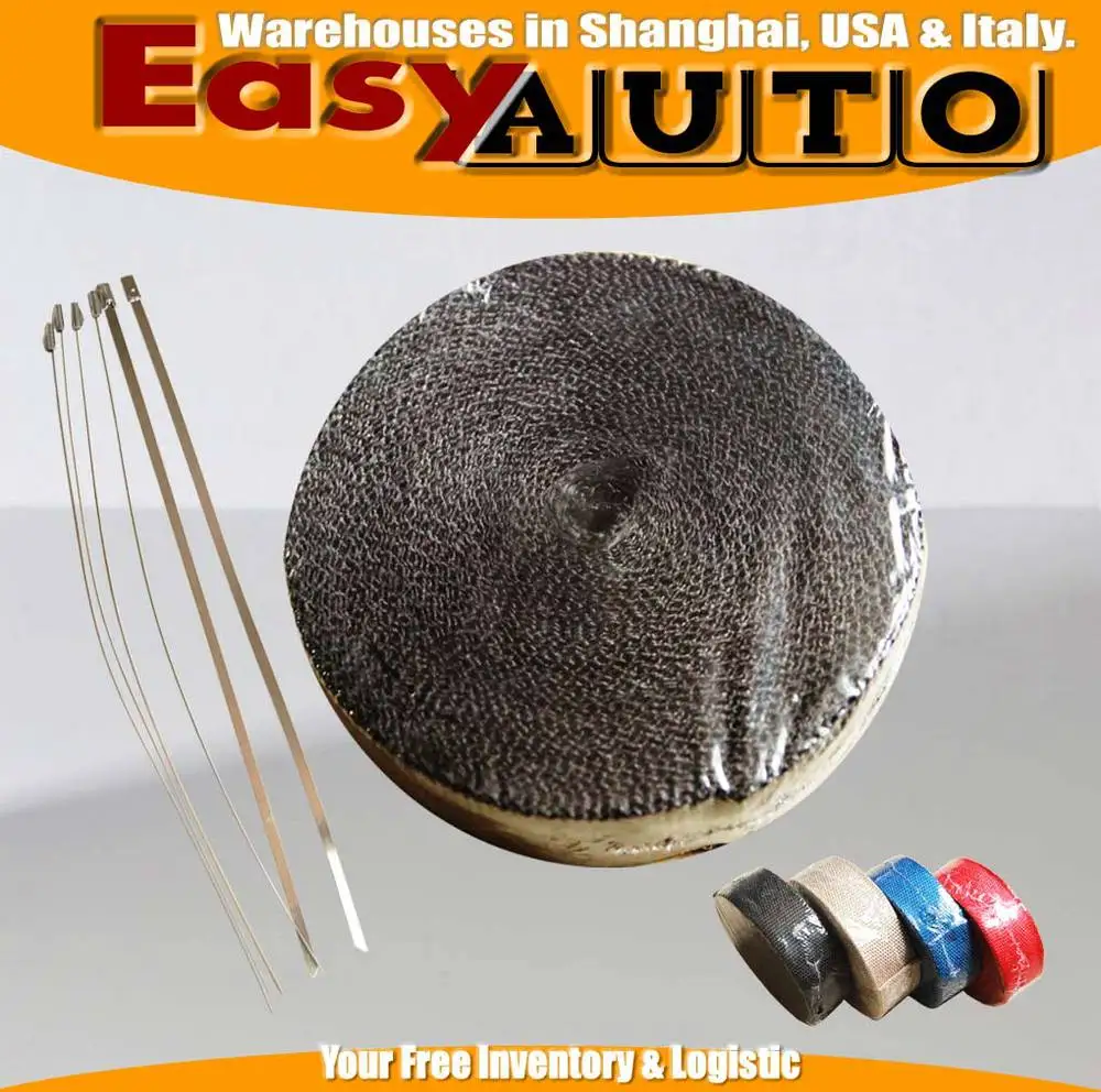 ExhaustHeatWrapManifoldWrapTitaniumLavaFiberThermalHeatWrap