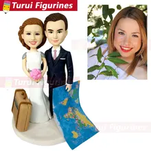 wedding couplue travel figurines cake topper decorations Personalized Dog Figurines people figurines animal sculpture statuette dog people