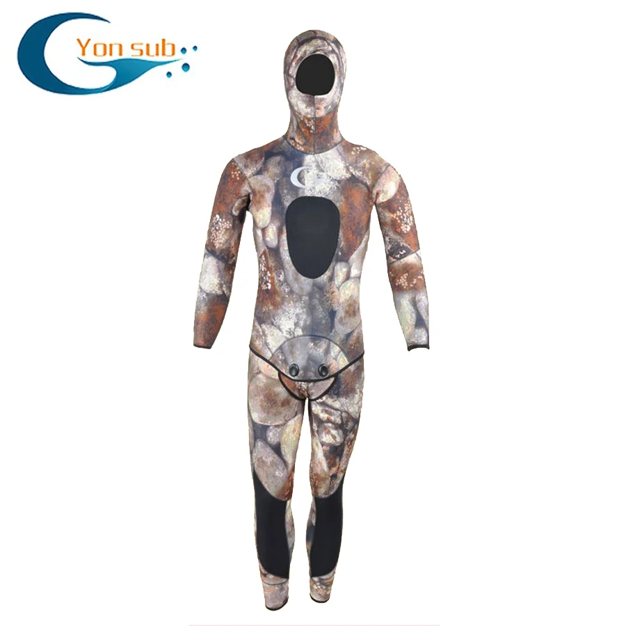 Yonsub 5mm neoprene camo wetsuit scauba diving spearfishing suit wetsuits hoodie men camoin