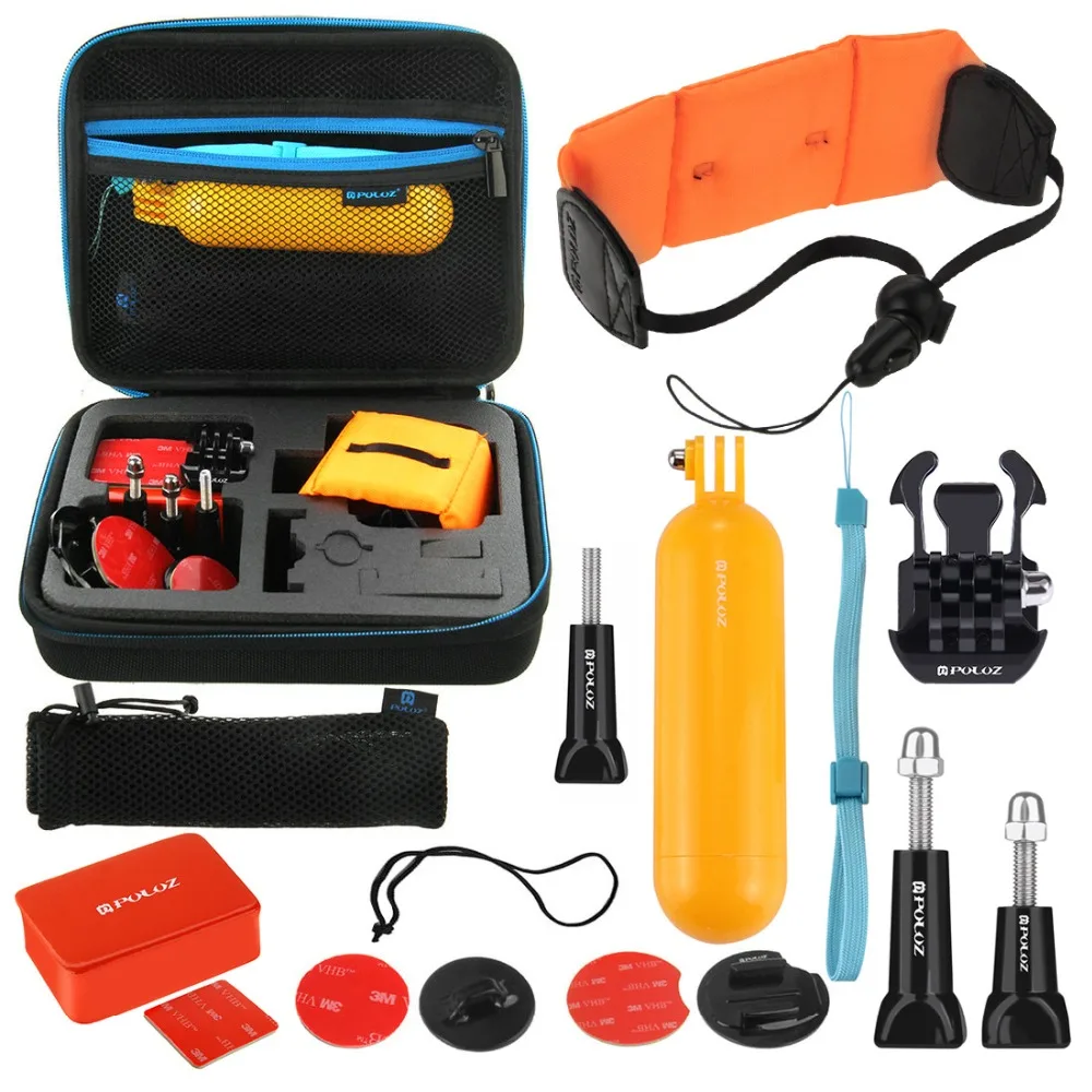 

New Arrival Action Camera Accessories kits Wrist Strap Band Floaty Monopod/Selfie Stick/Storage Bag/Bobber/for Surfing