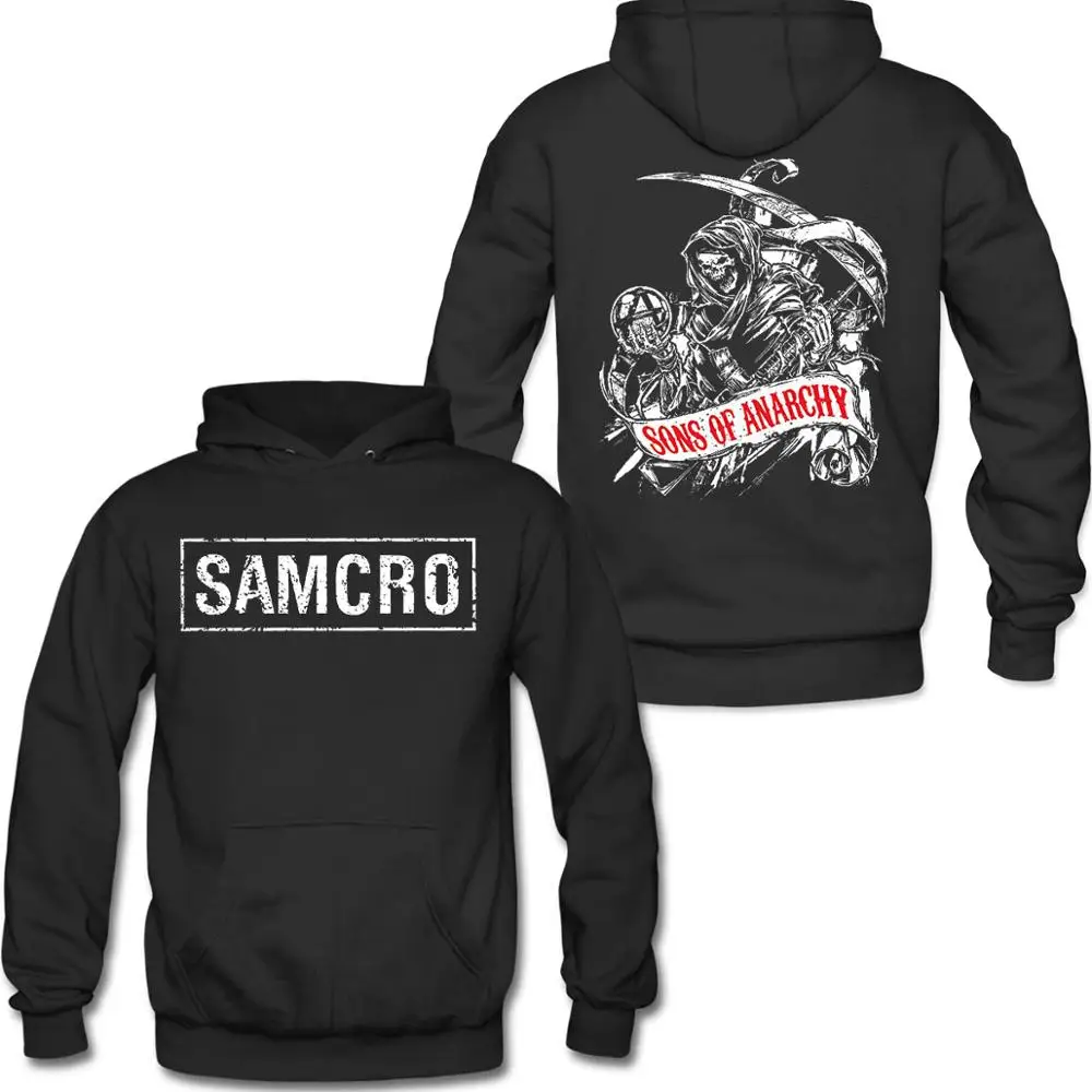 Двусторонняя толстовка с капюшоном «Sons of Anarchy SAMCRO» - Цвет: BLACK 3