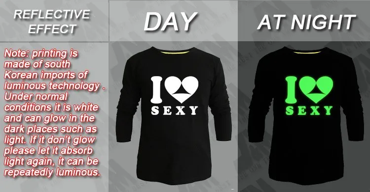 I LOVE Сексуальная футболка стринги Шутка Новинка длинная рубашка светится в темноте вечерние одежда XXXXXXL