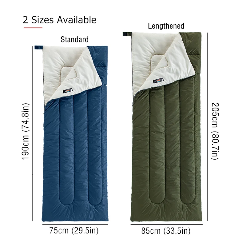 Naturehike Lightweight Compact Cotton Single Hiking Sleeping Bag Waterproof Square Packable Summer Outdoor Camping Sleeping Bag