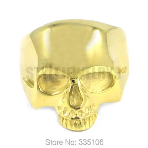 Classic Skull Biker Ring Stainless Steel Jewelry Punk Silver Black Gold Motor Biker Skull Ring Mens Boys Ring Wholesale SWR0036A