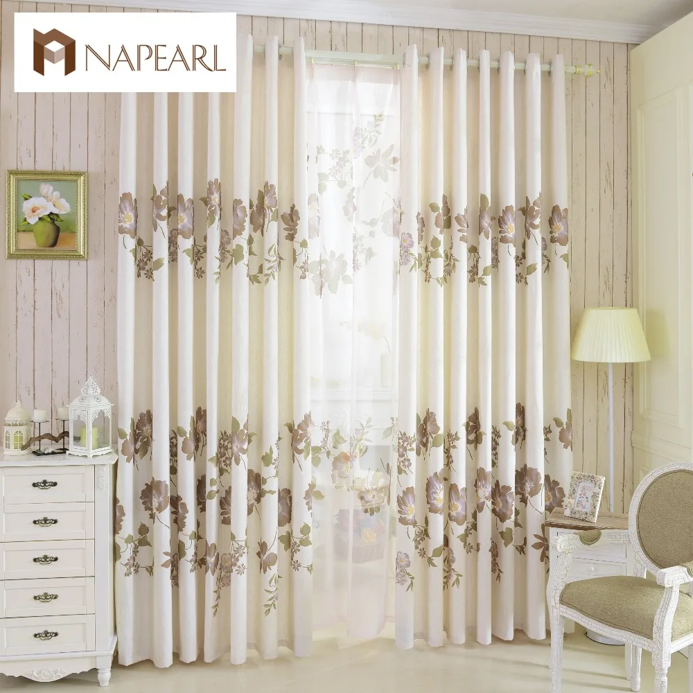 

NAPEARL Floral japanese rustic design drape ready made curtain fabrics for home decoration