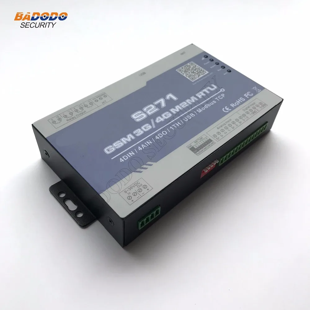 GSM 2G 3g 4G RTU беспроводной GSM GPRS удаленный терминал контроллер S271(4DIN, 4AIN/PT100, 4 реле, 1TH, USB) Промышленная Автоматизация