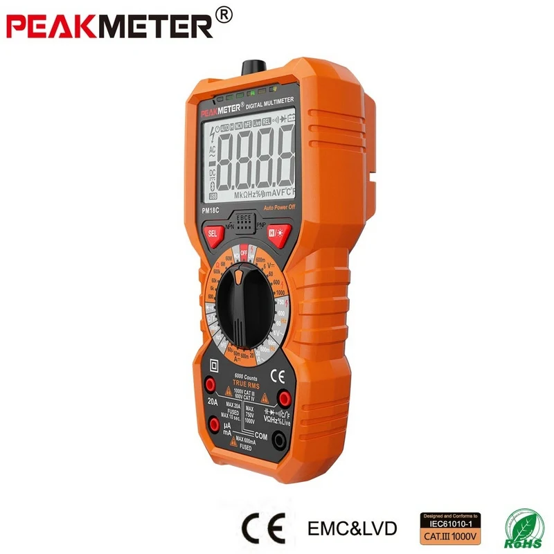Official-PEAKMETER-Digital-Multimeter-PM18C-with-True-RMS-AC-DC-Voltage-Resistance-Capacitance-Frequency-Temperature-NCV (2)