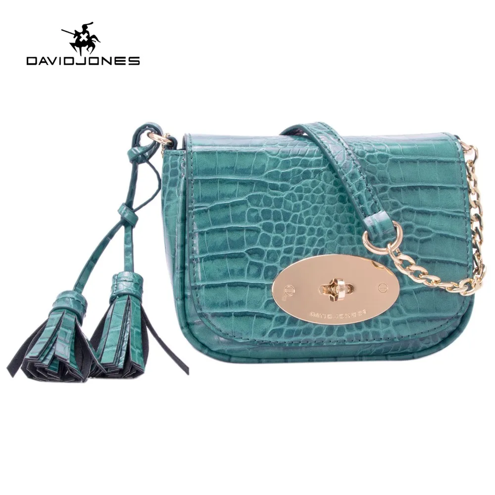 

DAVIDJONES women messenger bags faux leather female handbag small lady serpentine shoulder bag girl crossbody bag drop shipping