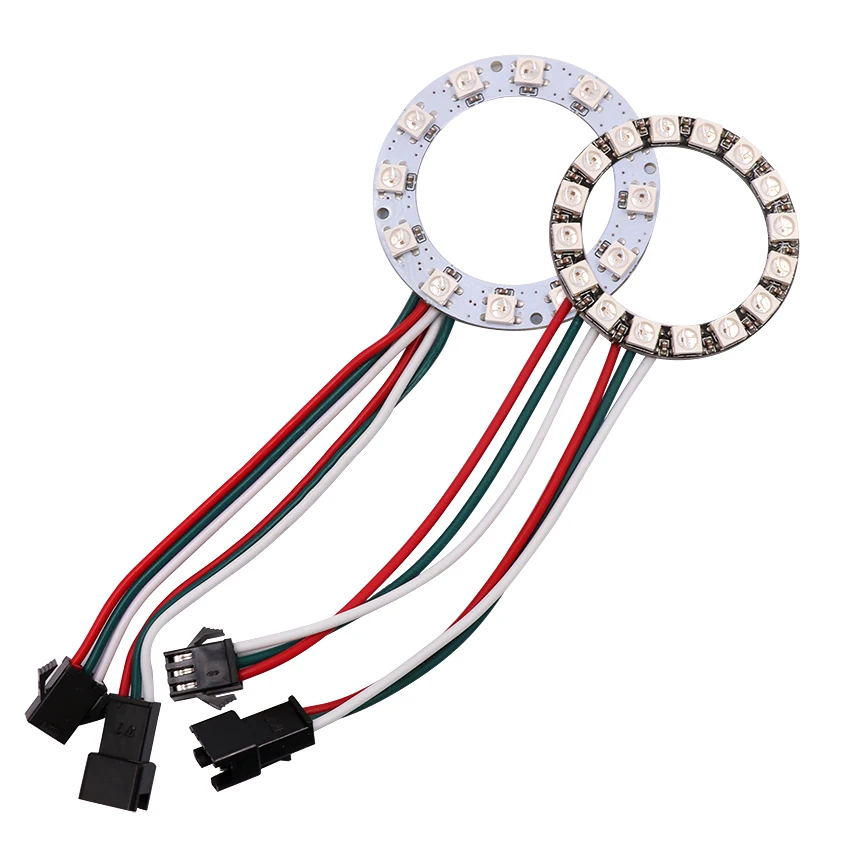 Адресуемое WS2812B Piexl Кольцо RGB LED освещение 8/16/24/35/45/128 светодиодов WS2812 SK6812 5050 кольцо