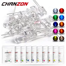 100pcs 5mm LED Diode 5 mm Assorted Kit Clear Warm White Green Red Blue UV Yellow Orange Pink F5 DIP DIY Light Emitting Diode Set
