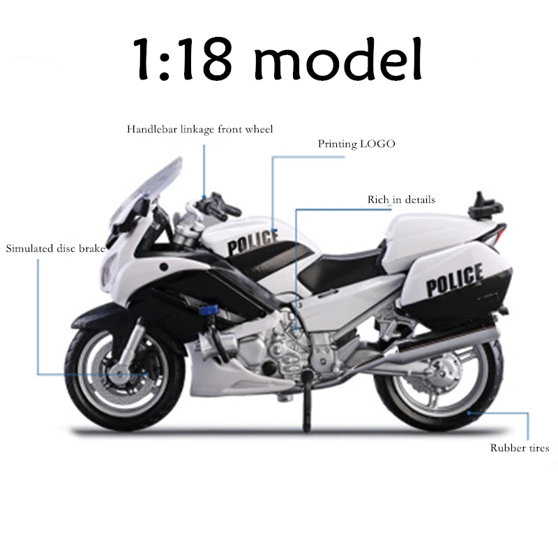 Maisto 1:18 BMW Yamaha полицейский Мотоцикл серия Silvardo авторизованный имитационный сплав модель мотоцикла игрушечный автомобиль