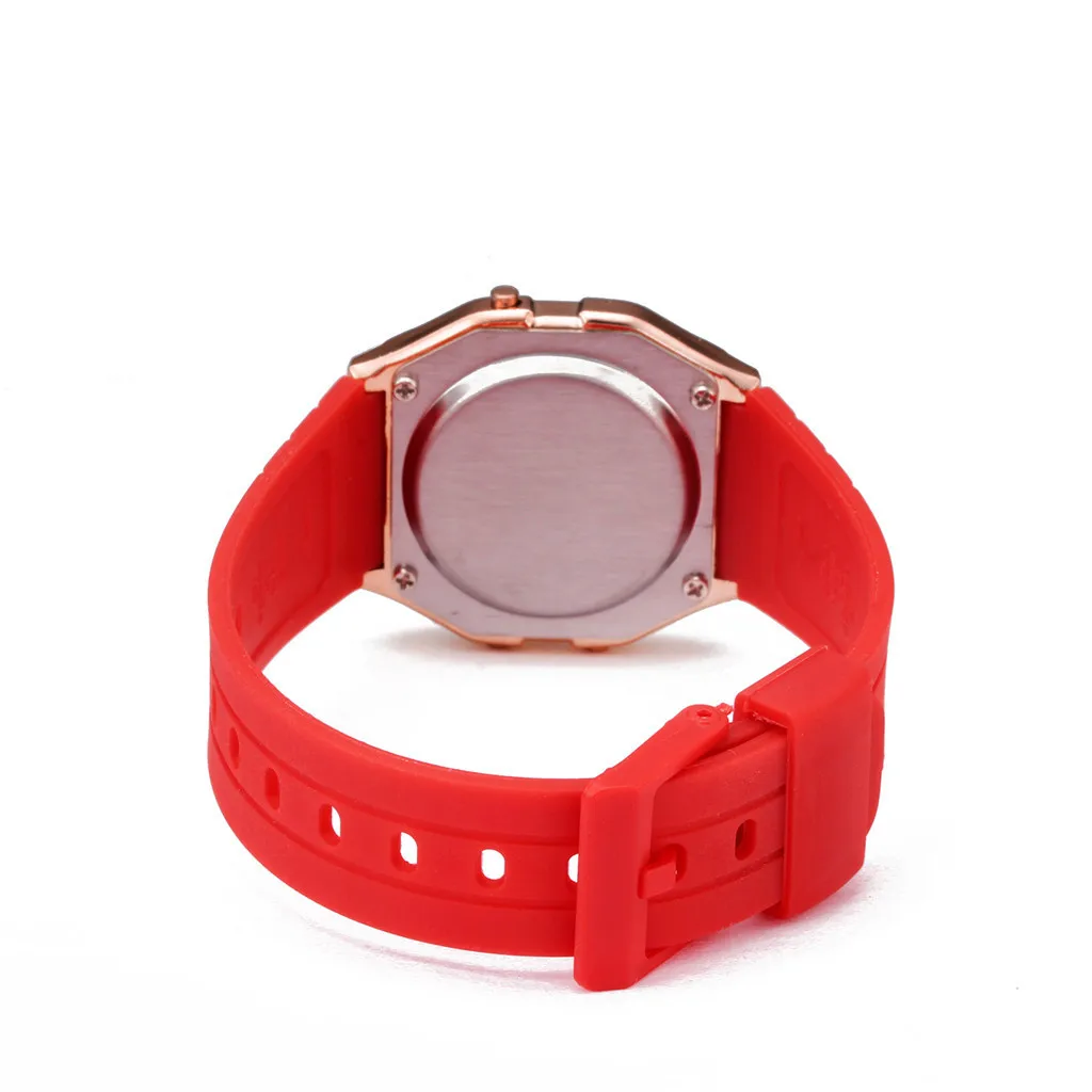 New Fashion gold silver Silicone Couple Watch digital watch square military men women dress sports watches watch A4