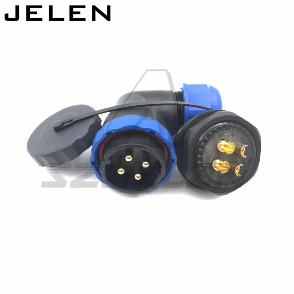 

SD28TA-ZM, 90 degree elbow waterproof connector 4pin, IP67,Panel Mount connectors Current Rating 45A, connector plug and socket