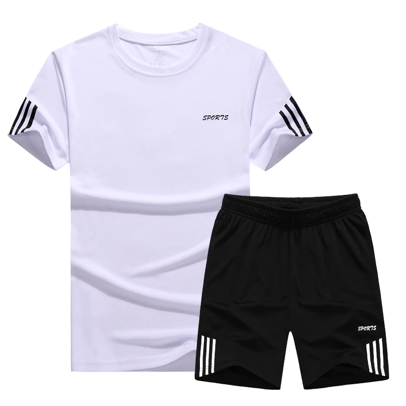 Параграф Lang Legendary бренд лето быстросохнущая футболка + шорты Мужская спортивная одежда модная повседневная футболка спортивный костюм для