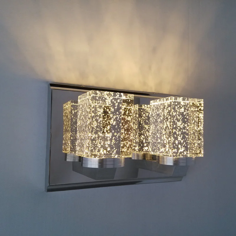 Brief modern led crystal wall lamp bedside wall lamp corridor lights double slider living room lights wall lamp