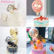 

Confetti Balloon Cake Toppers Gold Acrylic Cupcake Topper Happy Birthday Cake Decor Wedding Engagement Birthday Party Decoration