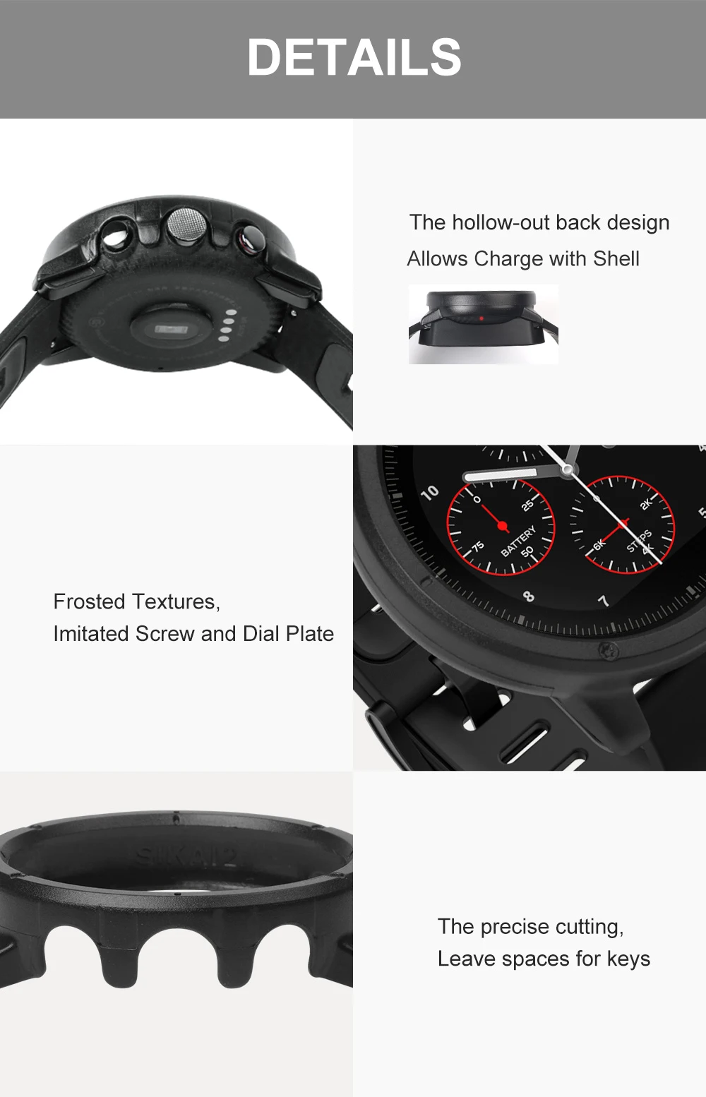 SIKAI чехол для часов Huami Amazfit Stratos 2 Аксессуары для часов чехол для ПК Huami AMAZFIT Stratos Pace 2 защитный чехол