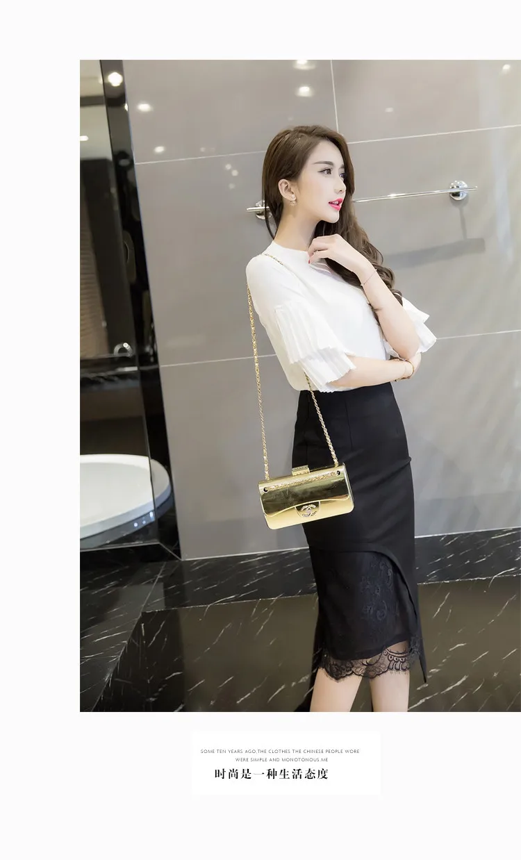 Высокое качество S-5XL Для женщин офисные юбки в деловом стиле модные тонкие сексуальная облегающая юбка-карандаш юбка кружева лоскутное