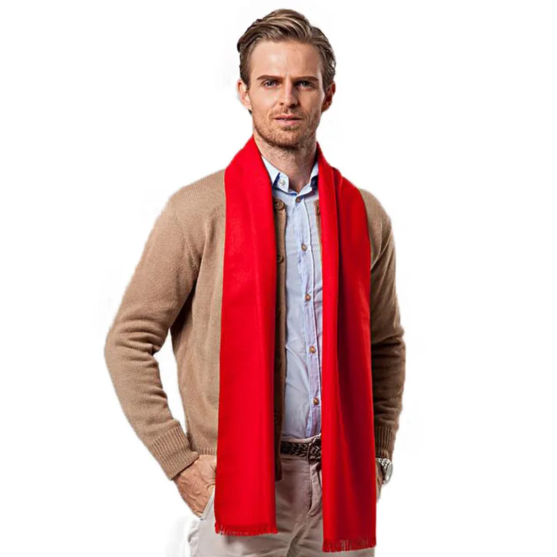 mens red scarf FS European Solid Color Men Red Scarf Brand Designer Style Wool Soft Cashmere Scarves Cachecol Masculino Inverno Winter Shawls mens red scarf Scarves