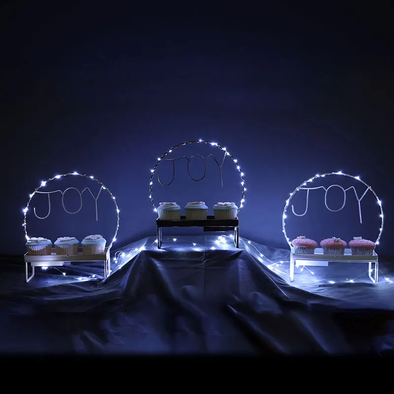 Кованые железные Бумажные Формочки для капкейков подставка светодиодный Торт Свадебный десерт украшение
