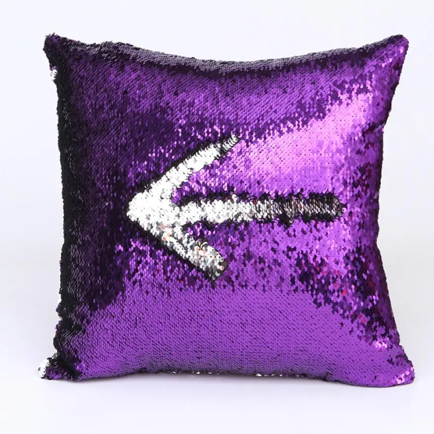 2018 Pillow Case 40*40DIY Double Color Glitter Sequins Throw Pillow