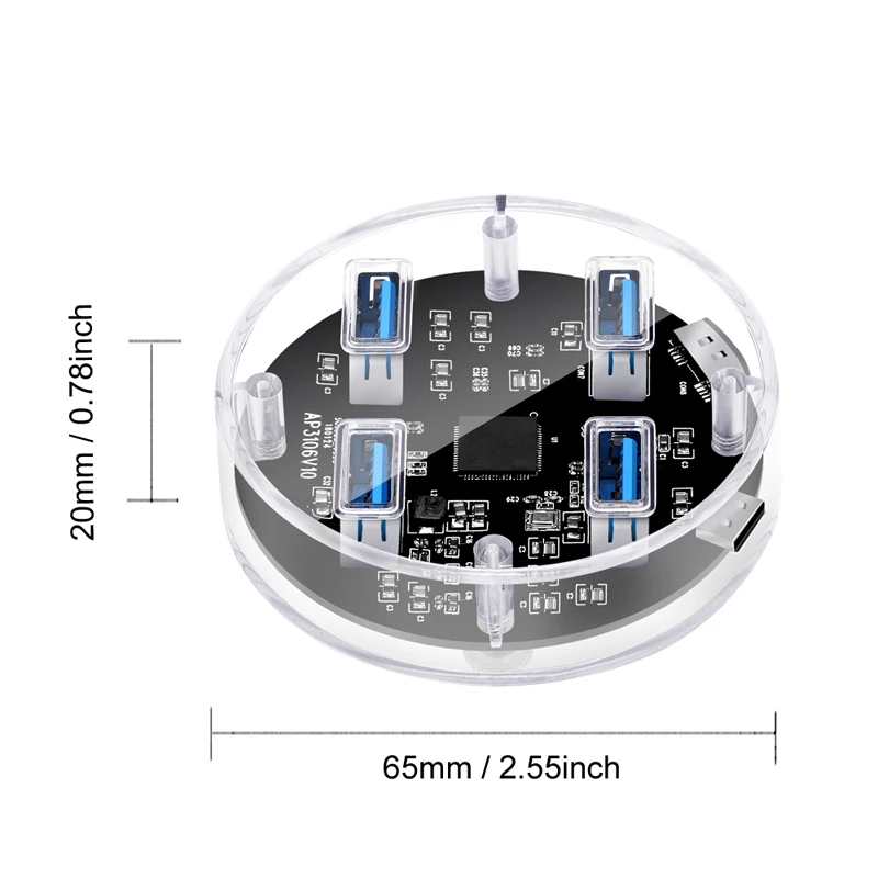 Usb-хаб 3,0 4 порта Micro USB 3,0 концентратор разветвитель с адаптером питания мульти usb-хаб высокоскоростной 5 Гбит/с Тип A 3 хаб для ПК