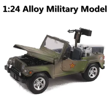 

Hot free shipping military toy jeep high simulation model 1:24 alloy car models, military fans choose