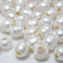 10-11 мм из натуральной пресноводным жемчугом Свободные Шарики 2.3 мм большая дыра 20 шт