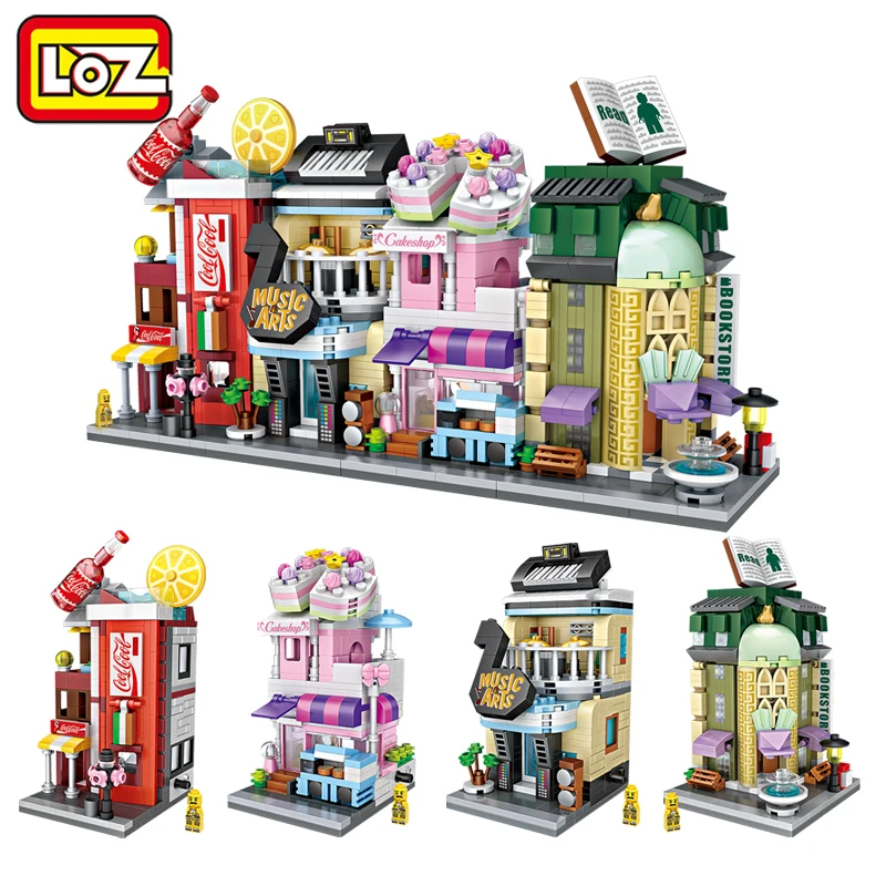 

LOZ Mini Street Town Mini Blocks Convenience Store Musical Instruments Shop Cake Shop Bookstore Offical Authorized Distributer