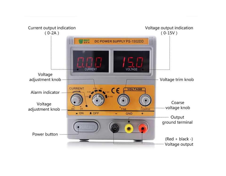 BEST-1502DD для ремонта мобильных телефонов, Регулируемый источник питания постоянного тока, регулятор напряжения, Регулируемый источник питания, 0-15 в, 2 А, 220 В
