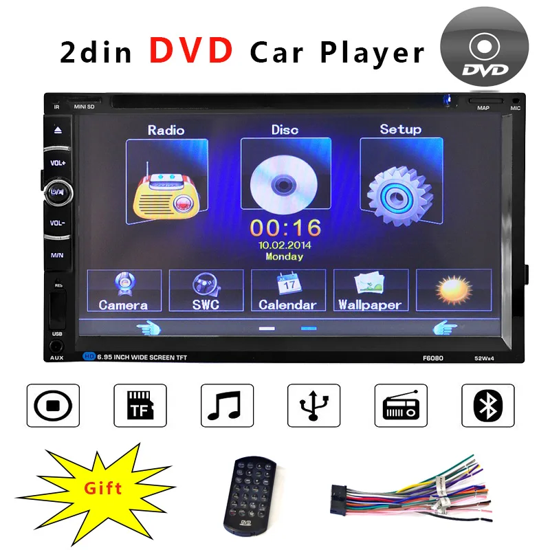 

2 din Radio Car Auto MP5 Central Multimedia DVD Player CD SD AUX Music Video FM Touch Screen Coche Audio Stereo Automotivo Coche