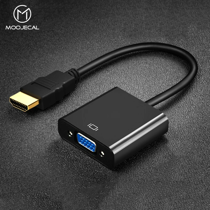 

NEW MOOJECAL High Quality HDMI to VGA Adapter Male To Famale Converter Adapter 1080P Digital to Analog Video Audio For PC Laptop