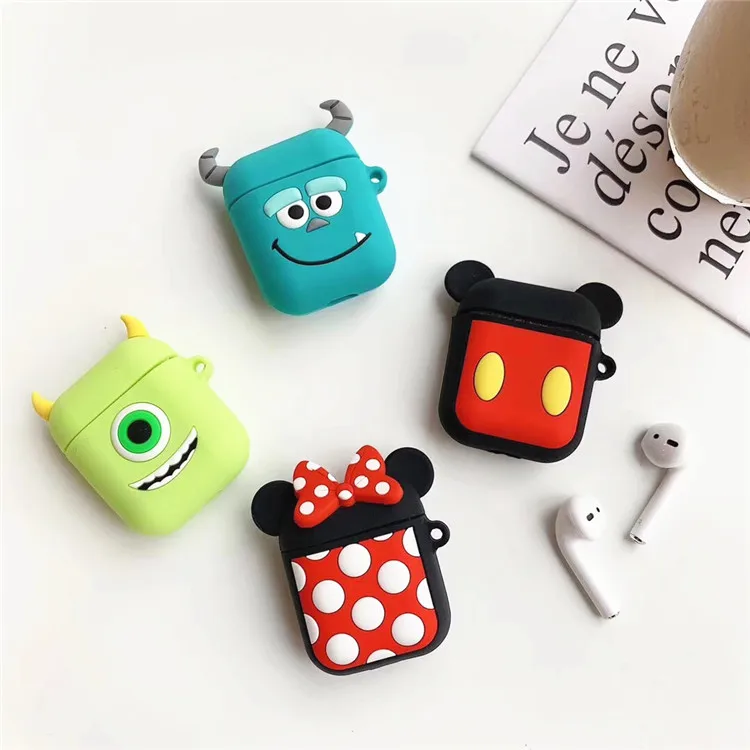 Милый силиконовый чехол Mike Sully MonstersCartoon для Airpods 1 2, Bluetooth, беспроводной чехол для наушников, коробка для зарядки, мультяшная Защитная крышка