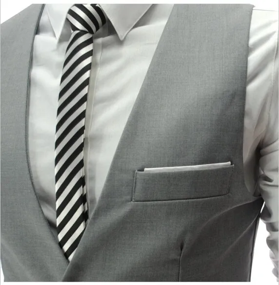 Новое поступление, серый приталенный мужской жилет, повседневный жилет без рукавов, деловой мужской пиджак