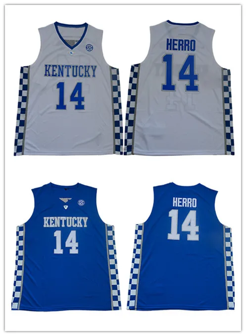 

#14 Tyler Herro Kentucky Wildcats Basketball Jersey Embroidery Stitched Customize any name and number