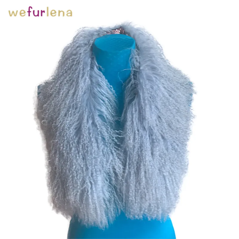 

90cm Women Genuine Wool Fur Collar Shawl Flully Fashion Scarf Women Scarf New Winter Hot Selling Wholesale Real Wool Fur Collar