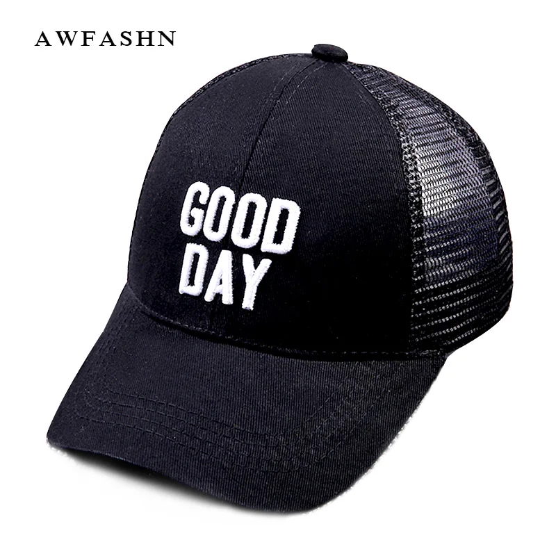 Men Contrast Mesh Letter Embroidery Baseball Cap