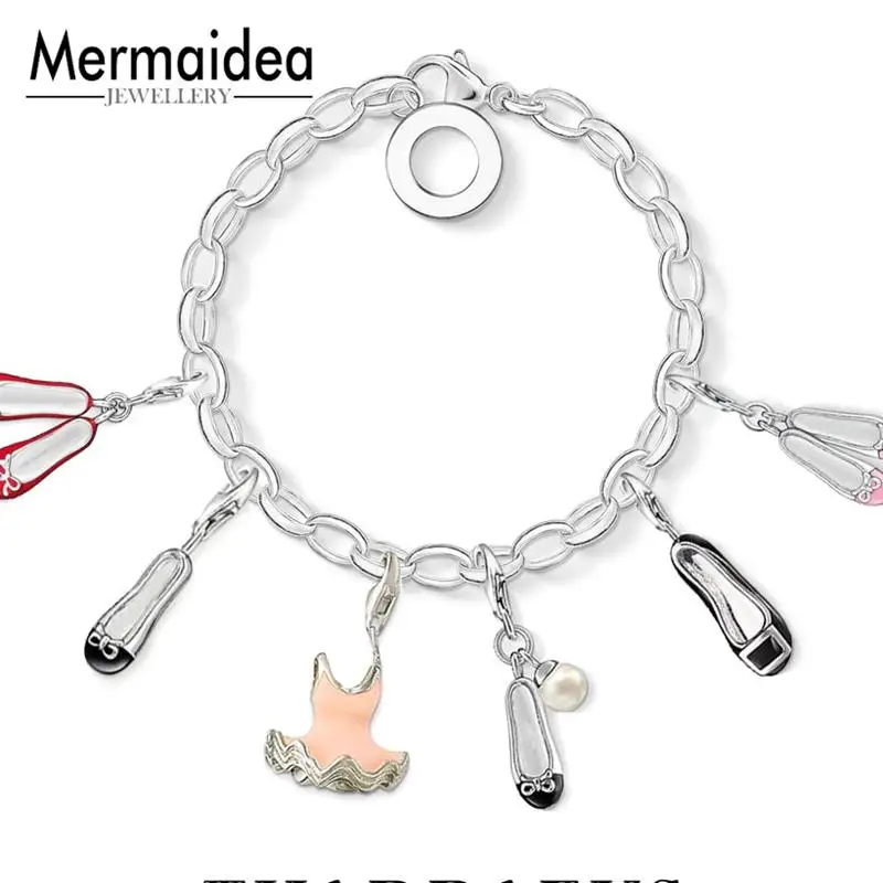 

Pink Ballet Skirt Charm Pendant Charm Good Fashion Jewelry 925 Sterling Silver Fit Bracelet Club For Women