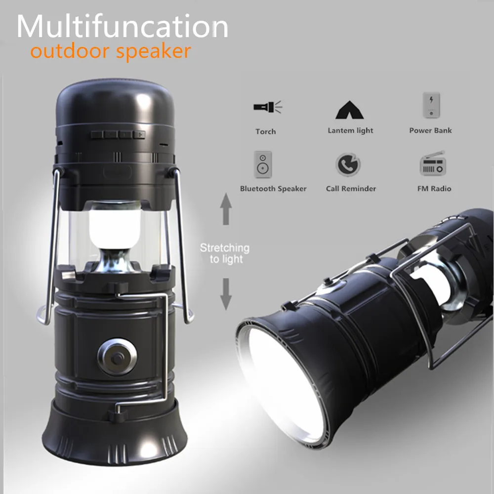 Multifunctional Solar LED Camping Lantern,power Bank,Bluetooth Wireless