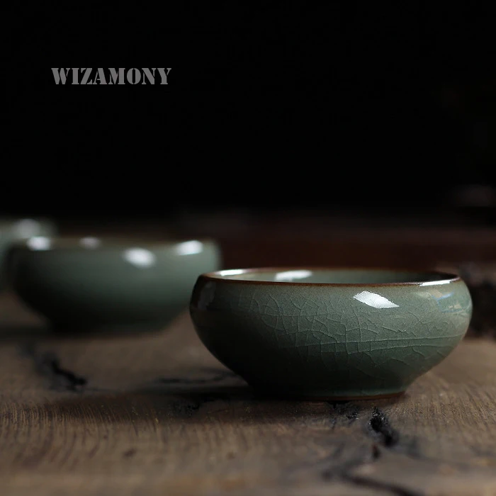 Китайский фарфоровый чаша Longquan Celadon чайное блюдце для чая золотая рыбка 60 мл
